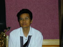 Ooshima on batitone saxphone